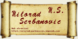 Milorad Šerbanović vizit kartica